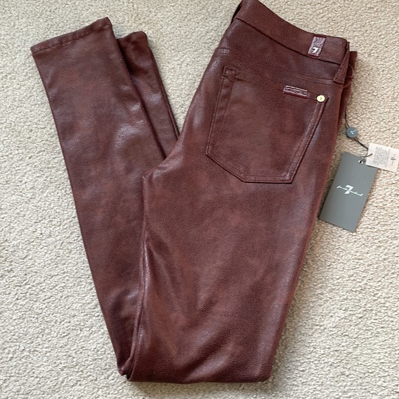 7 For All Mankind Pants - 7 For All Mankind crackled faux leather pants